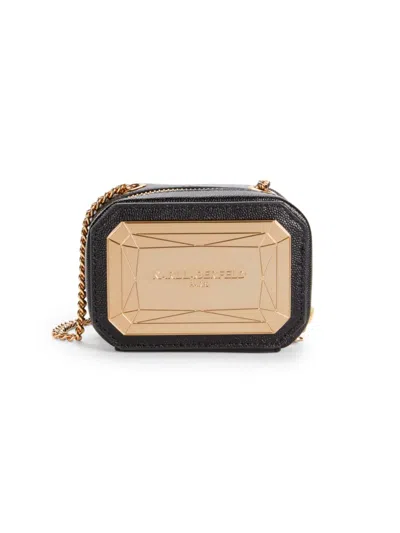 Karl Lagerfeld Women's Kosette Jewel Leather Crossbody Bag In Black Gold