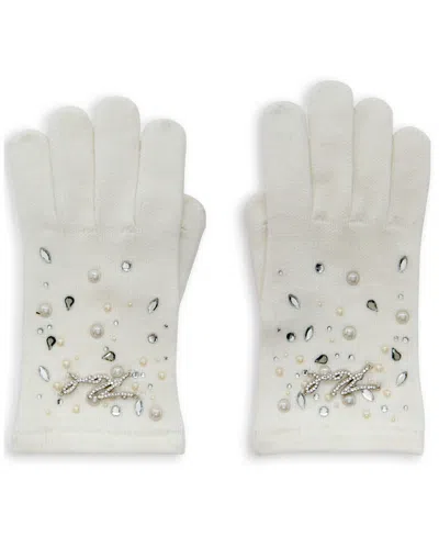 Karl Lagerfeld Women's Krystal Karl Tech Gloves In White