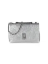 Karl Lagerfeld Women's Lafayette Cinkle Leather Shoulder Bag In Silver