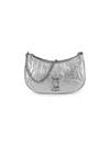 Karl Lagerfeld Women's Lafayette Crinkle Leather Shoulder Bag In Silver
