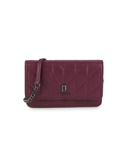 Karl Lagerfeld Women's Lafayette Leather Crossbody Bag In Barilio Wine