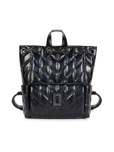 Karl Lagerfeld Women's Lafayette Quilted Backpack In Black Gunmetal