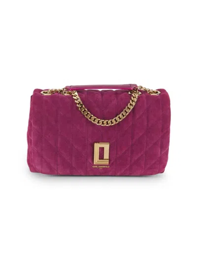 Karl Lagerfeld Women's Lafayette Suede Crossbody Bag In Burgundy