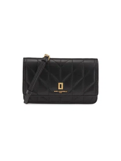 Karl Lagerfeld Lafayette Medium Shoulder Bag In Black Gold