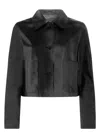 Karl Lagerfeld Women's Leather Jacket With Pockets And Buttons In Black