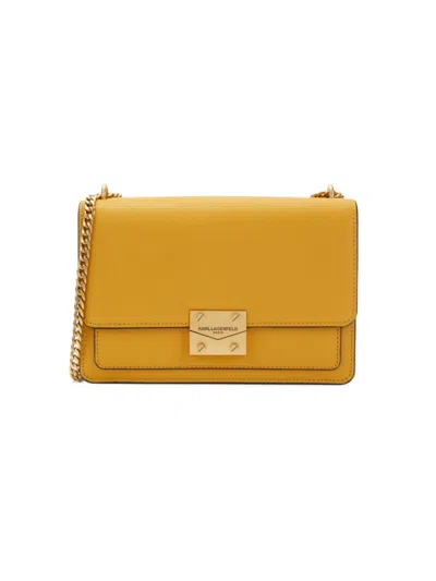 Karl Lagerfeld Women's Leather Shoulder Bag In Yellow