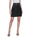 Karl Lagerfeld Women's Linen-blend A-line Skirt In Black