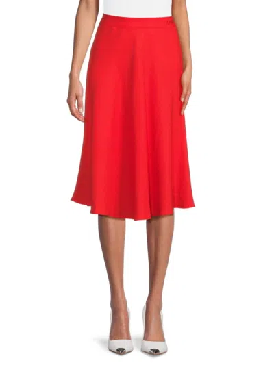 Karl Lagerfeld Women's Linen Blend A Line Skirt In Red