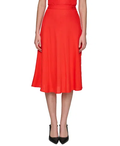 Karl Lagerfeld Womens Linen Blend Camisole Top Midi Skirt In Apple