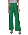 Karl Lagerfeld Petite Linen-blend Wide-leg Pants In Flore Green