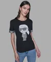 Karl Lagerfeld Women's Logo Detail Short-sleeve T-shirt In Black