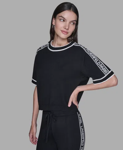 Karl Lagerfeld Women's Logo Detail Sweater In Black