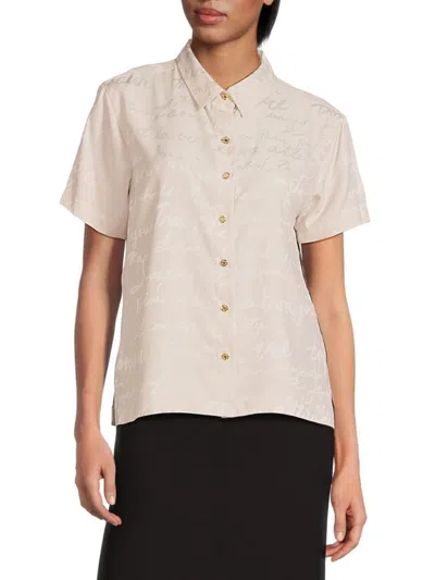 Karl Lagerfeld Women's Logo Jacquard Shirt In Pavement