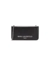 Karl Lagerfeld Women's Logo Leather Chain Crossbody Bag In Black Gunmetal