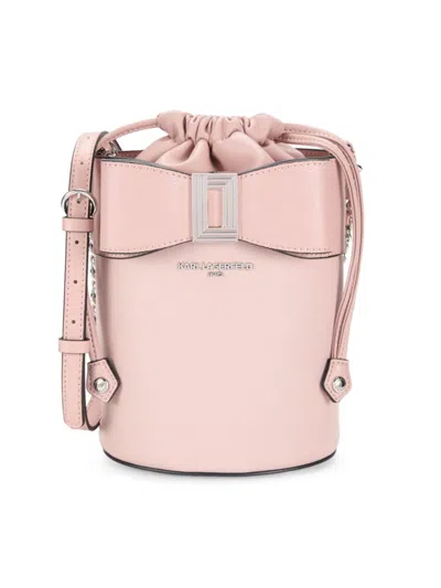 Karl Lagerfeld Women's Logo Leather Crossbody Bag In Pink