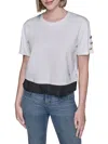 Karl Lagerfeld Women's Pleated Trim Hem Blouse In White