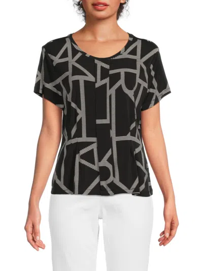 Karl Lagerfeld Women's Logo-print T-shirt In Black Soft White