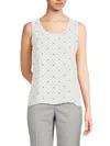 Karl Lagerfeld Women's Dotted Monogram-print Tank Top In White Black