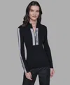 Karl Lagerfeld Women's Logo Tape Pullover Jacket In Black