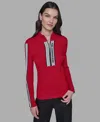 Karl Lagerfeld Women's Logo Tape Pullover Jacket In Red