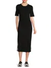 Karl Lagerfeld Women's Mock Neck Logo Trim Dress In Black