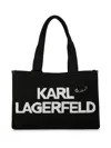 Karl Lagerfeld Women's Logo Zipper Pouch Tote In Black