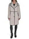Karl Lagerfeld Paris Faux Shearling Coat In Neutral