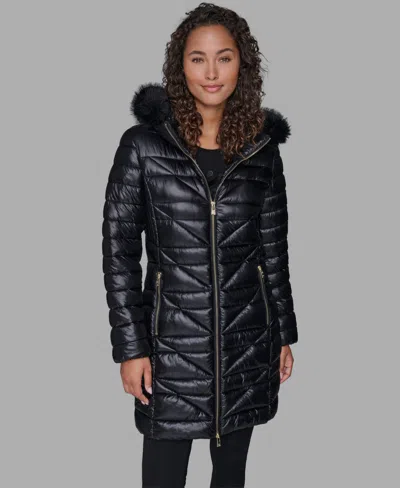 Karl Lagerfeld Women's Long Puffer Coat In Black