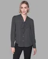 Karl Lagerfeld Women's Long-sleeve Blouse Top In Black