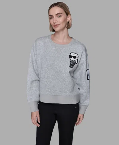 Karl Lagerfeld Women's Long Sleeve Sweatshirt In Gray