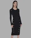 Karl Lagerfeld Women's Long Sleeves Bodycon Dress In Black