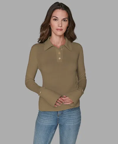 Karl Lagerfeld Women's Long Sleeves Sweater In Brown