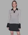 Karl Lagerfeld Women's Long Sleeves Sweater In Gray