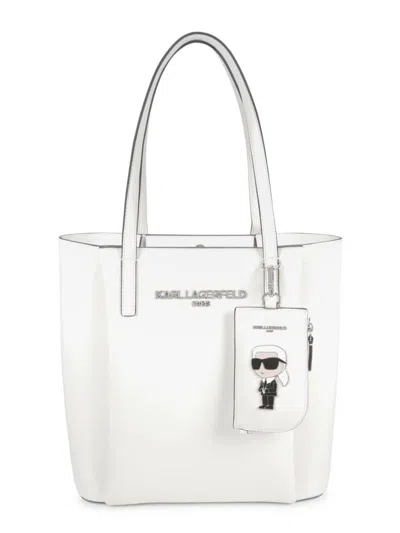 Karl Lagerfeld Women's Louise Leather Tote Bag In White