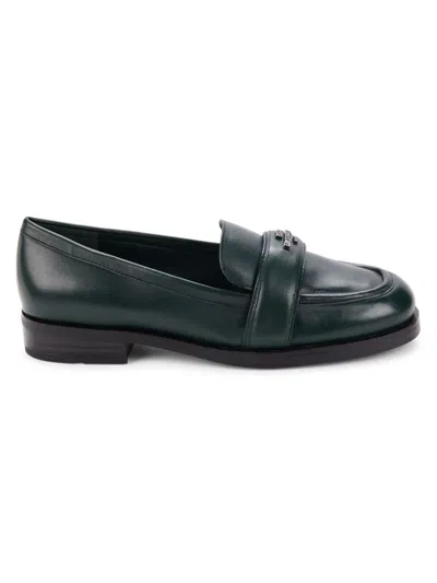 Karl Lagerfeld Women's Madlen Leather Loafers In Forest Green
