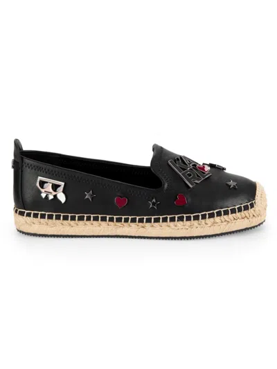 Karl Lagerfeld Women's Malvie Logo Embellished Espadrilles In Black