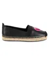 Karl Lagerfeld Women's Manika Heart Patch Espadrille Flats In Black