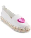 Karl Lagerfeld Women's Manika Heart Patch Espadrille Flats In Bright White