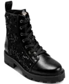 Karl Lagerfeld Women's Marlee Sequin Combat Boots In Animal Print