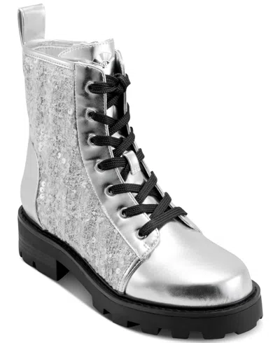 KARL LAGERFELD WOMEN'S MARLEE SEQUIN COMBAT BOOTS