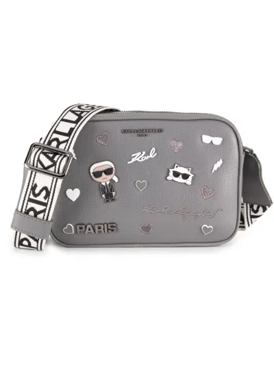 Karl Lagerfeld Women's Maybelle Charm Logo Camera Bag In Dark Slate