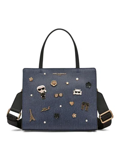 Karl Lagerfeld Women's Maybelle Embellished Satchel In Blue