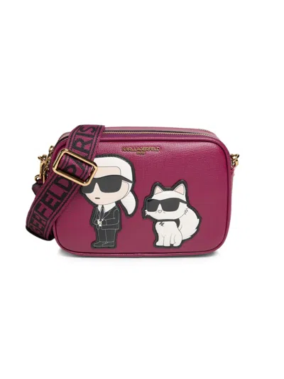 Karl Lagerfeld Women's Maybelle Logo Applique Crossbody Bag In Burgundy
