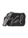 Karl Lagerfeld Women's Maybelle Signature Rhinestone Camera Bag In Black Metallic