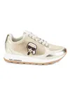 Karl Lagerfeld Paris Meade Metallic Sneaker In White Gold