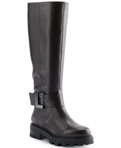 Karl Lagerfeld Women's Meara 50/50 Almond Toe Band Boots In Chocolate