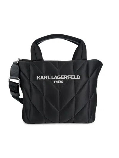 Karl Lagerfeld Women's Medium Voyage Quilted Crossbody Bag In Gray