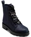 Karl Lagerfeld Women's Mela Combat Boots In Blue