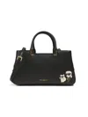 Karl Lagerfeld Women's Meribel Icon Appliqué Leather Satchel In Black