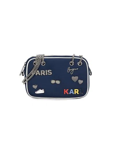 Karl Lagerfeld Women's Meurice Graphic Shoulder Bag In Navy